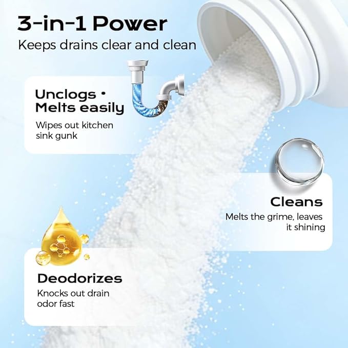 2 Pcs Pipe Dredging Agent, 2026 Upgrade Powerful Drain Cleaner, Sink Drain Cleaner, Pipeline Dredging Agent for Kitchen, Toilet, Sink (2)