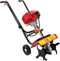 Rototiller Gas Powered, 52CC 2-Stroke Gas Tiller Gas Rototiller Gas Power Garden Tiller Cultivator Mini Gasoline Tiller Hand Push Rotary Cultivator Farmyard Rototiller for Sandy Land Loose