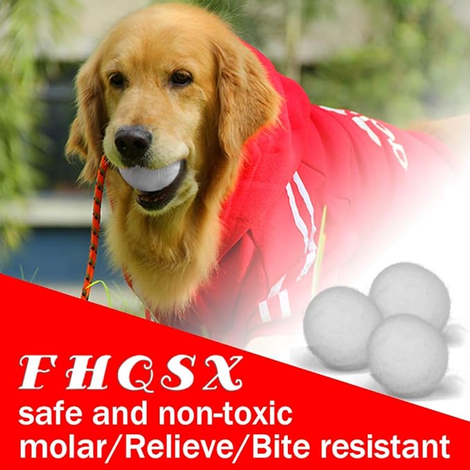 Wool Dryer Balls by FHQSX 6-Pack, XL Premium Reusable Natural Fabric Softener, White and Grey…