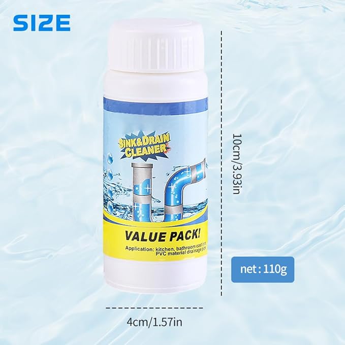 Sink and Drain Cleaner, 2026 New Sink Drain Cleaning Powder, Multi-functional Pipe Unclogging Solution for Kitchen and Bathroom, Fast Acting Clog Remover for Home Users (2pcs)