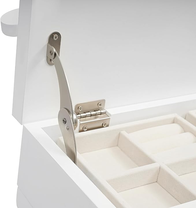 Valet Stand with Drawer and Top Tray, Wood Mens Suit Valet Stand with Wood Base, Freestanding Clothes Valet Stand with Hanger, Storage Organizer for Entryway Office Living Room (D, White)