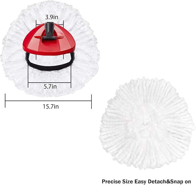 3 Pack Spin Mop Replacement Head Mop Refill Compatible with Oceda Triangle Swivel Mops Microfiber Swivel Mop Refill,Deep Clean,Machine Washable and Easy to Replace