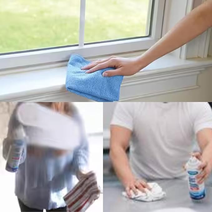 Pack (3 bottles) Glass Cleaner Foam Action Cleaner 23 oz each, with 2 Microfiber Cleaning Cloth