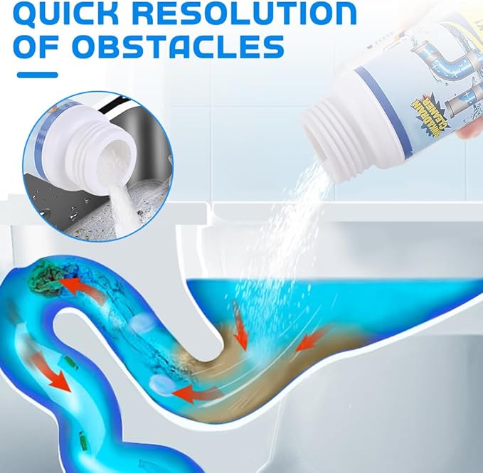 2026 Upgraded Sink Drain Cleaner, Multi-functional Sink and Drain Cleaner Powder Cleaning, Drains Foam Cleaner, Powerful Pipe Dredging Agent for Home Kitchen Toilet (3Pcs)