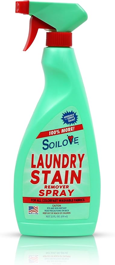 SOILOVE 22oz (1 pack) + Soilove 128oz (1 pack) Laundry Spot Remover for clothes– Powerful Triple-Acting formula Clings, Penetrates and Lifts everyday tough stains - Prewash for Clothes