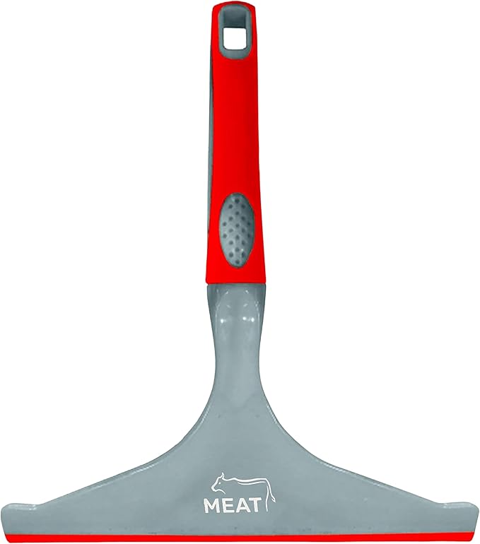 Meat Red Squeegee Counter Wiper – Table, Sink and Countertop Cleaner - Comfortable Handle Grip – Hanging Loop for Easy Storage – Color Coded Home and Kitchen Accessories by The Kosher Cook