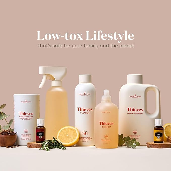 Young Living Thieves Household Cleaner | Plant-Based Multi Purpose Spray for Kitchen & Home | Eco Friendly All Purpose Surface Cleaner Concentrate 14.4 fl oz (2-Pack)