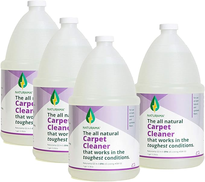 Naturama, All Natural Carpet Cleaner, Eco-Friendly EPA Registered. Made in the U.S. - Carpet Shampoo - Stain Remover - Cleaning Solution (1gal 4 Pack)