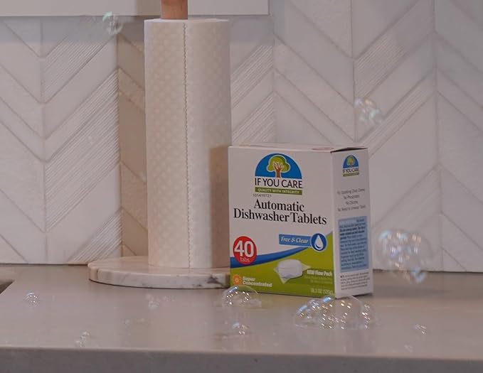 If You Care Dishwasher Tablets 40 Count - Powerful, Plant Based, Concentrated, Biodegradable, Natural Dish Cleaner Detergent, Dishwashing Soap Tabs (Pack of 2)