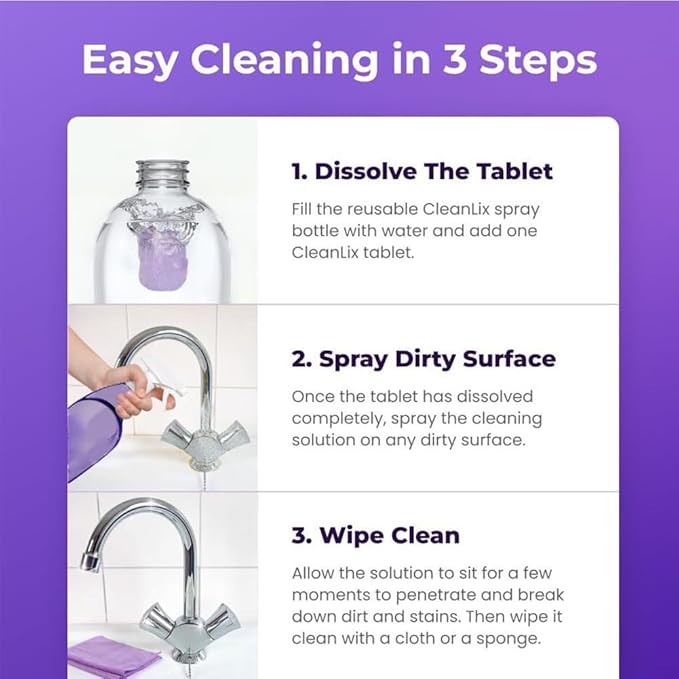 Spray Oven Cleaner, Clean Spray Cleaner for Ovens, All-Purpose Cleaners for Grill, Home, Kitchen, Bathroom, Multi-surface Cleaners with Concentrated Cleaning Tablets(12pcs)