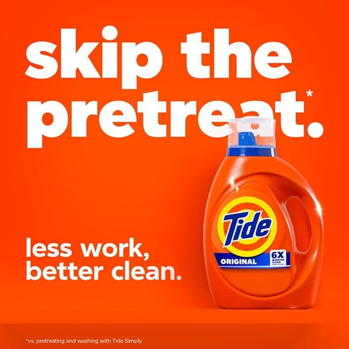 Tide Laundry Detergent Liquid, Original Scent, 64 Loads, 80 FL OZ, Works on 100% of Common Stains, Laundry Soap, Liquid Laundry Detergent