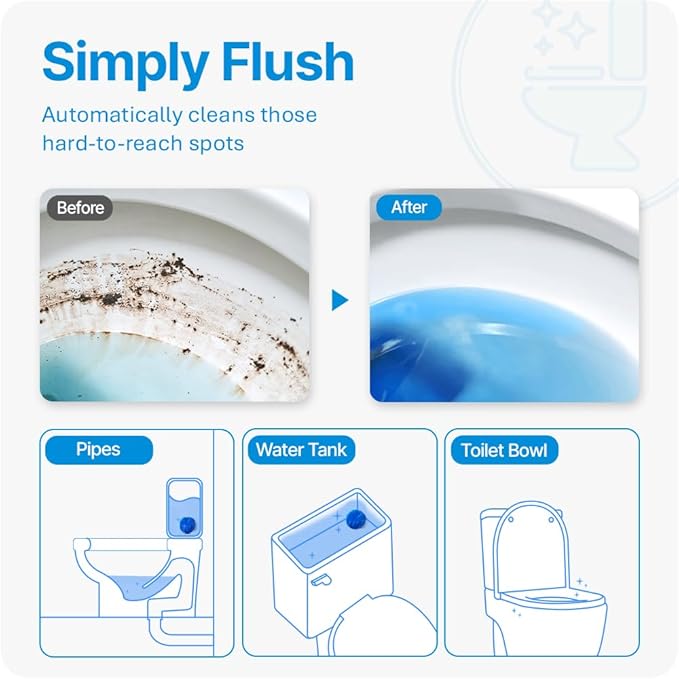 Disposable Toilet Bowl Cleaners(20 Tablets) Odor Eliminator, Fresh Scent, Multipurpose Residential and commercial Toilet Cleaners 2-3 week Lasting Toilet Bowl Cleaner