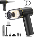 JONEME Portable Car Vacuum Cleaner High Power 12000PA,6 in 1 Hand Held Vacuum Cordless Rechargeable Air Blower & Pump & Air Duster,Small Mini Handheld Vacuum for Car,Home,Office,Pet Hair（Black