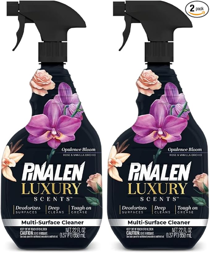 PINALEN Luxury Scent Multipurpose Cleaning Spray - Opulence Bloom - (2 Pack) 22 fl oz - All Purpose Cleaner for Kitchen, Bathroom & Surfaces