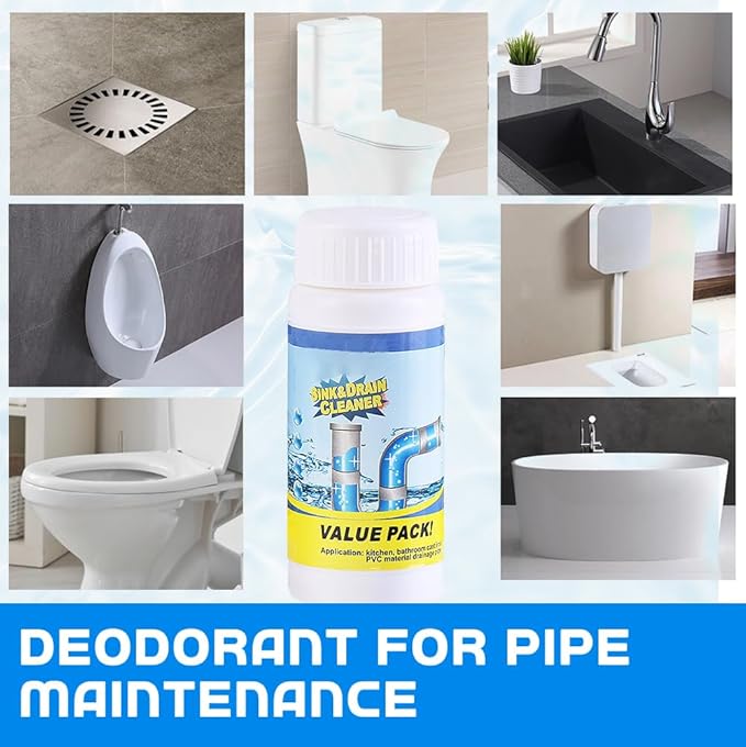 2026 Upgraded Sink and Drain Cleaner, Sink Drain Cleaning Powder, Multi-functional Pipe Unclogging Solution for Kitchen and Bathroom, Fast Acting Clog Remover for Home Users (2PCS)