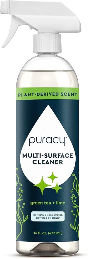 Puracy Multi-Surface Cleaner Spray - Plant-Powered All Purpose Cleaner - Surface Cleaner Solution As Seen on TikTok (Green Tea & Lime, 16 fl oz, 1 Pack)