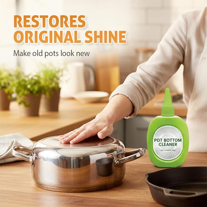 2026 New Pot Bottom Stain & Grime Remover, Stainless Steel Burnt Pot Cleaner, Stove Degreaser Heavy Duty Cleaner (4Pcs)