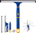 ITTAHO Swivel Shower Squeegee for Glass Doors, All-Purpose Anti-Slip Window Squeegee with 2 Blades, Window Cleaner Tool Bathroom Squeegee for Shower Doors, Tile Shower Walls，Mirrors,Car Windshields