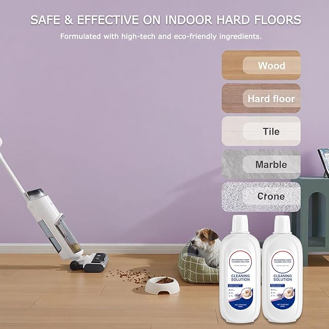 2 Packs Floor Cleaner Lavender Scent Compatible with Tineco Cleaning Solution Rifill Deep Cleaning for Tineco Vacuum Mop Solution, for iFloor Series & Floor One Cleaner Solution, Residue & Streak Free