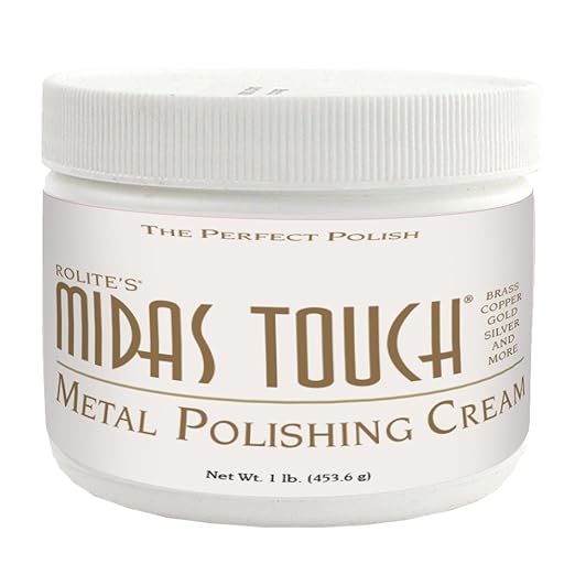 Rolite Midas Touch Metal Polishing Cream 1 Lb for Silver Gold Brass Copper Chrome Non-toxic Jewelry Restoration