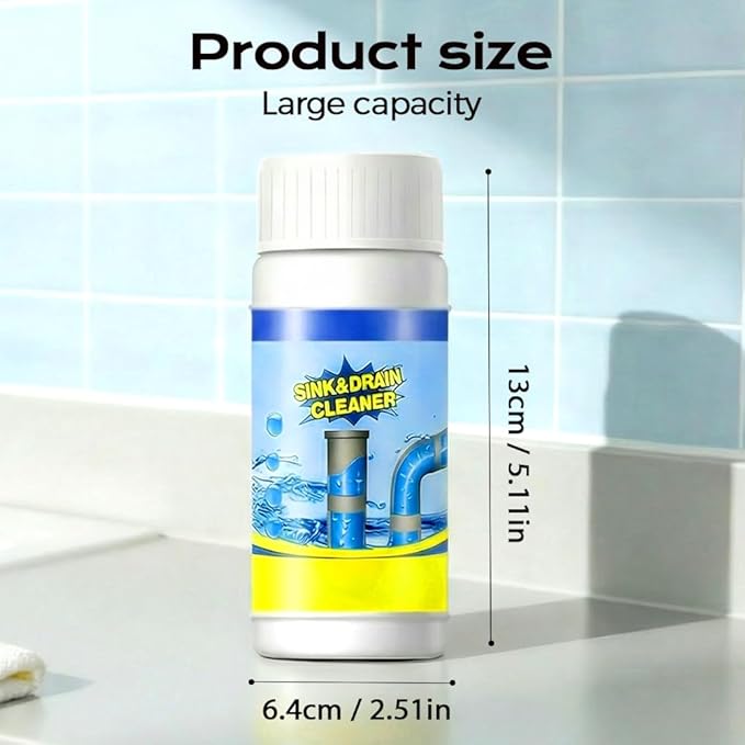 Sink and Drain Cleaner Powder, 2026 New Multi-functional Pipeline Dredging Agent Sink Drain Cleaning Powder for Kitchen,Bathroom,Toilet,Pipe Maintenance (1)