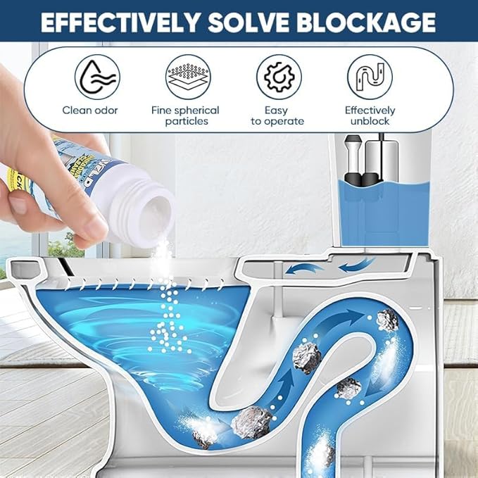 Dodorado Powerful Foaming Drain Cleaner Powder - Fast Acting Pipe Cleanser for Kitchen & Bathroom Sink Drains, Clog Prevention & Odor Control (Standard, Count, 1)