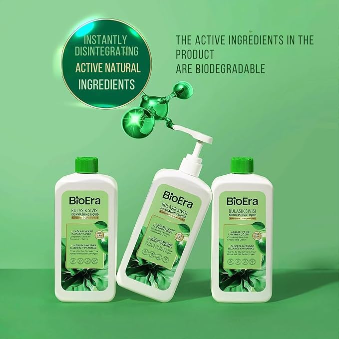 Plant‑Based Dishwashing Liquid Grease Cutter & Degreaser • Tough on Oil & Food Residue • Safe for Dishes, Pots & Pans • Fresh Green Apple Scent, 25.36 Fl Oz