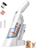 Aspiron Cordless Handheld Vacuum, 24KPA Powerful Car Vacuum, 2-Speed, 2 Charging Methods, Wireless Charger, Ergonomic Handle, Portable Rechargeable Vacuum Cleaner for Car, Home, Cream White