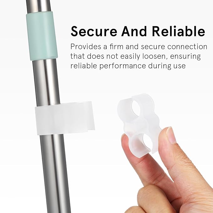 2pcs Double Clamp Broom and Dustpan Connector Set, Secure Cleaning Pole Clamp Accessories for Household Sweeping Tools, Sturdy Dustpan Handle Clip for Home and Office Use