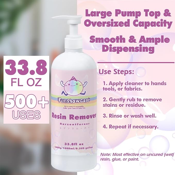FUNSHOWCASE Epoxy Resin Remover 33oz Tool Cleaner and Hand Soap