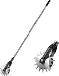 Wheel Rotary Edger Lawn Tool, Grass Edge Trimmer, Sidewalk Manual Lawn Edger, Strong 3 Sections Stainless Steel Handle with Cushion Grip, 58.3-Inch