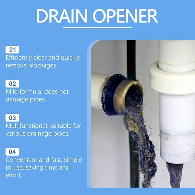 Crystal Lye Drain Opener,Powerful Pipe Dredging Agent,All Purpose Drain Cleane, Sink and Drain Cleaner Powder,for Bathroom and Kitchen Sinks,Drains,Shower Pipes