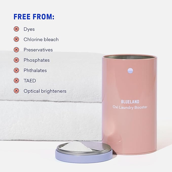 BLUELAND Oxi Laundry Booster Powder Refill 2-Pack, Clear Skies Scent, 50 Loads, 35.2 oz, Plastic-Free, Eco Friendly, Oxy Cleaner, Stain Remover