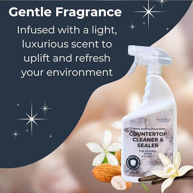 Countertop Cleaner & Sealer – Streak-Free Spray for Granite, Marble & Quartz | Cleans & Protects in One Step | USDA BioBased, Non-Toxic, No Film