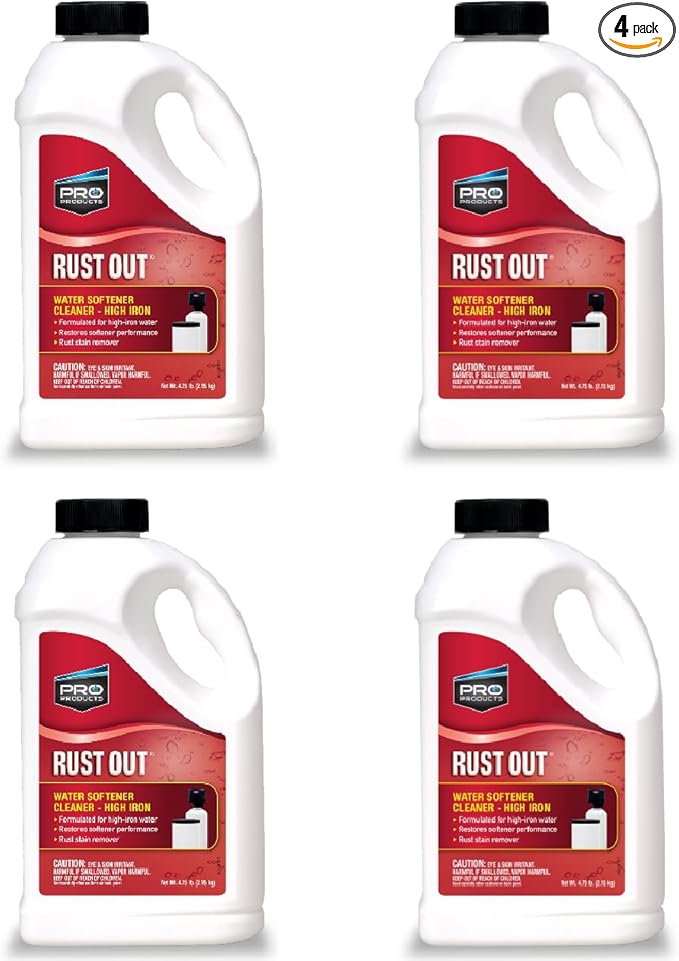 Pro Products Rust Out RO05B Water Softener Cleaner And Iron Remover, 4.75 lb. Bottle, 4 Pack