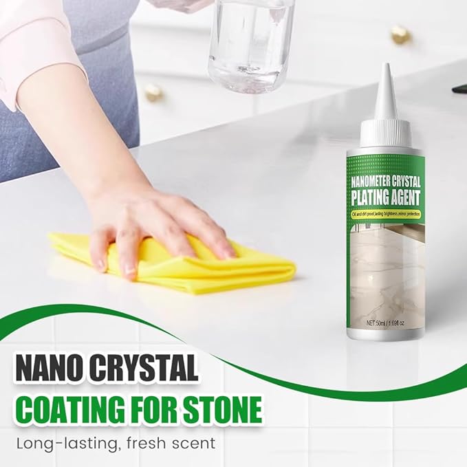 Nano Crystal Coating Agent For Tile & Furniture, 2026 New Granite Countertop Cleaner and Sealer with Protection, Quartz Marble Stone Polish Cleaner for Permanent Hold & Shine Effect Fast Drying (2Pcs)