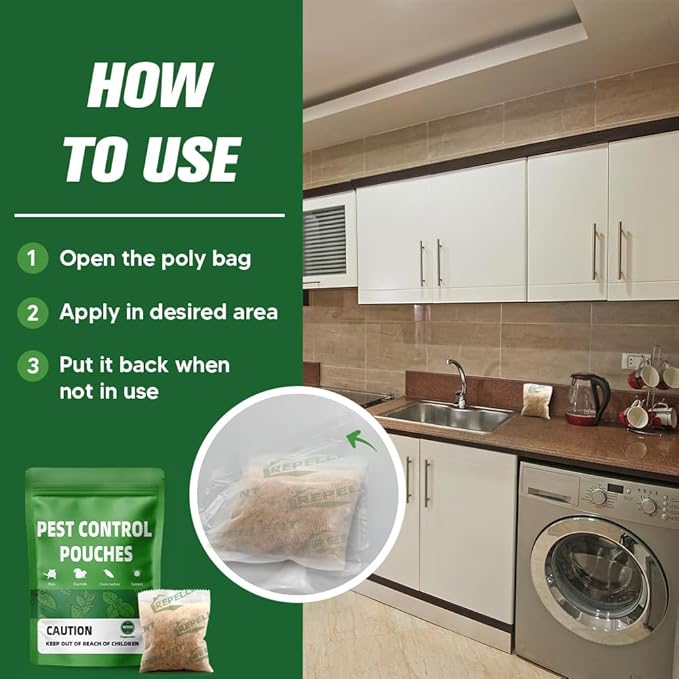 Pest Control, Mouse Repellent Pouches, Rodent Repellent, Mice Repellant Indoor, Peppermint Mice to Repel Spider, Ant, Roach & Mosquito, Rat Repellant Outdoor, Keep Mouse Out of Camper-12P