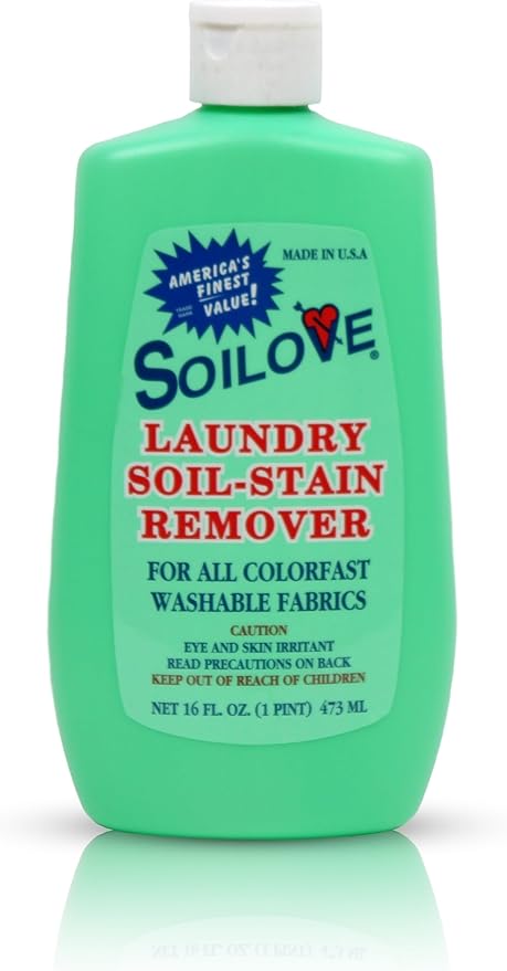 Soilove Laundry Stain Remover Liquid – 6 Bottles (16oz) – Powerful Prewash for Blood, Grease, Ink, Grass, Food, & More – Advanced formula clothes stain remover