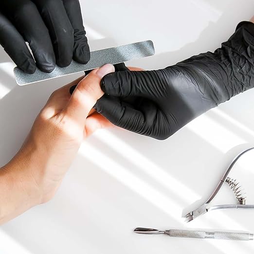 ForPro Professional Collection Disposable Vinyl Gloves, Black, Industrial Grade, Powder-Free, Latex-Free, Non-Sterile, Food Safe, 2.75 Mil. Palm, 3.9 Mil. Fingers, Small, 100-Count (Pack of 10)