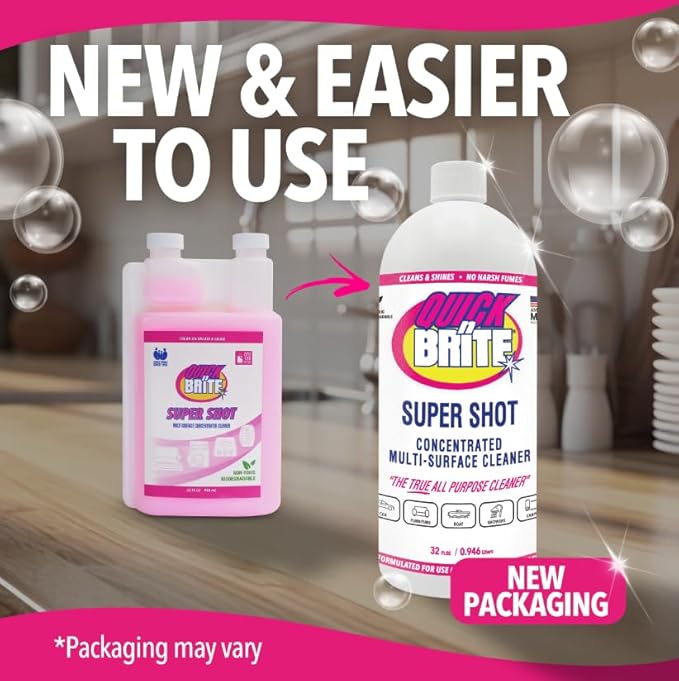 Quick 'n Brite Super Shot Liquid Cleaner, True All Purpose Cleaner, Concentrated, 32 oz