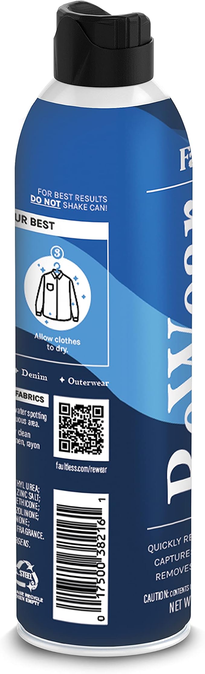 Faultless ReWear Dry Wash Spray for Clothing – Wrinkle Remover, Fabric Refresher Spray, Captures Odors – Like Dry Shampoo for Clothes: Fresh Look W/Out Laundry, 20oz