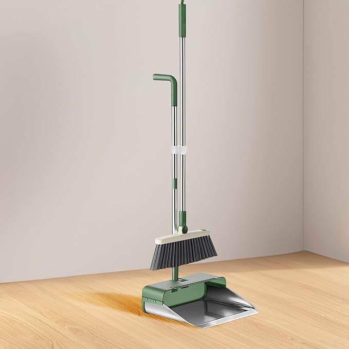 TOYANDONA Broom-Dustpan Coupler Clamp Connection Set 2pcs, Broom Handle Clip Accessory for Cleaning Tool Linkage, Sturdy Dustpan-Broom Securing Connector for Household Floor Sweeping