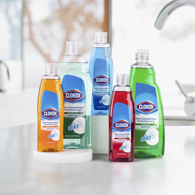 CLOROX 409 Liquid Dish Soap - OXY Powered Dishwashing Liquid Cuts Through Tough Grease FAST Bulk Dishwashing Liquid Soap in Citrus & Sage Scent, 26 Fl Oz (Pack of 6)