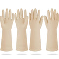 Mamison 2 Pairs Reusable Waterproof Household Dishwashing Cleaning Rubber Gloves, Non-Slip Kitchen Glove (Ivory, Small (Pack of 2))