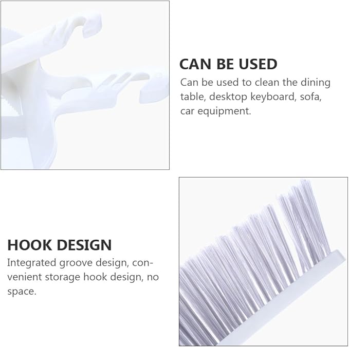 Tofficu Mini Kitchen Table Cleaning Brush and Dustpan Set, 2pcs White Handheld Brooms with Dustpans for Desktop Household Sweeping and Table Cleaning