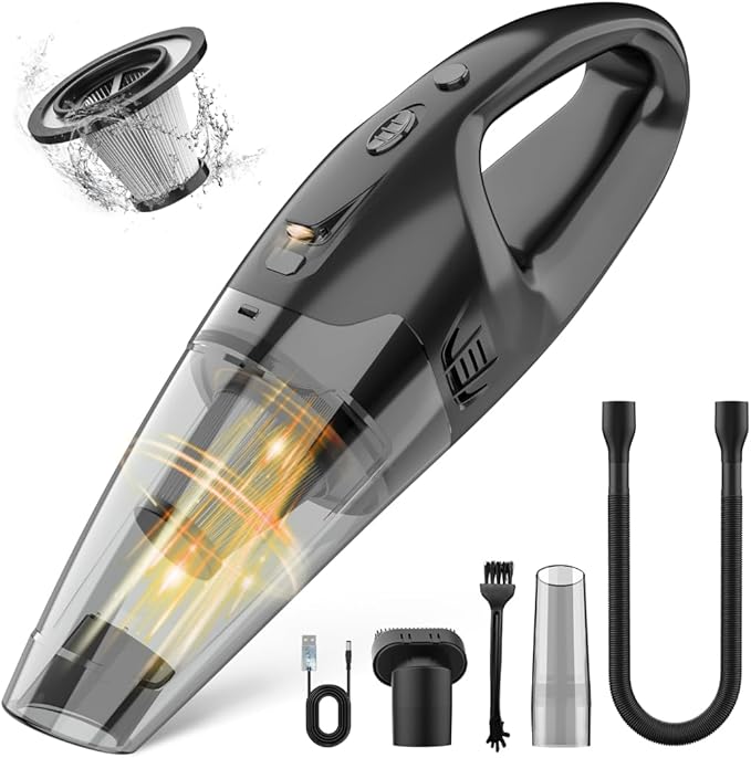 BSRCO 30-Min Runtime Pro Handheld Vacuum Cordless - 1.65lbs Ultra Lightweight, 3-in-1 with LED Light & HEPA Filter, for Car Detailing & Pet Hair (Graphite)