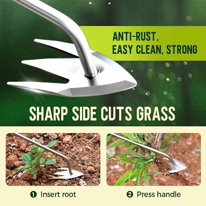 Weed Puller Tool，2026 New Weeding Artifact Uprooting Weeding Tool Weed Remover Tool Manganese Steel Weed Pulling Tool Manual Weeders Tool for Garden (A+B-2PCS)