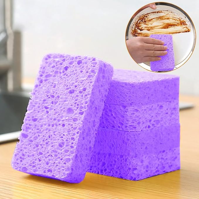24 - Pack Non-Scratch Scrub Sponges - Sponges for Dishes and Washing Dishes, Cleaning Sponges for Kitchen Home and More（Purple）