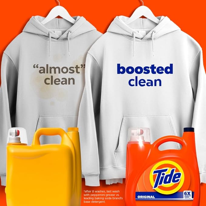 Tide Laundry Detergent Liquid, Original Scent, 80 Loads, 105 FL OZ, Works on 100% of Common Stains, Laundry Soap, Liquid Laundry Detergent