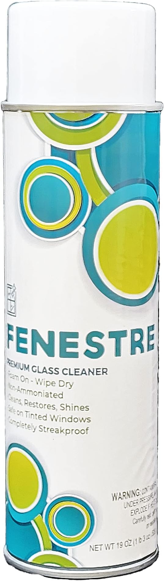 Fenestre Premium Glass Cleaner, Foaming, Aerosol, 3 pack (19 oz)